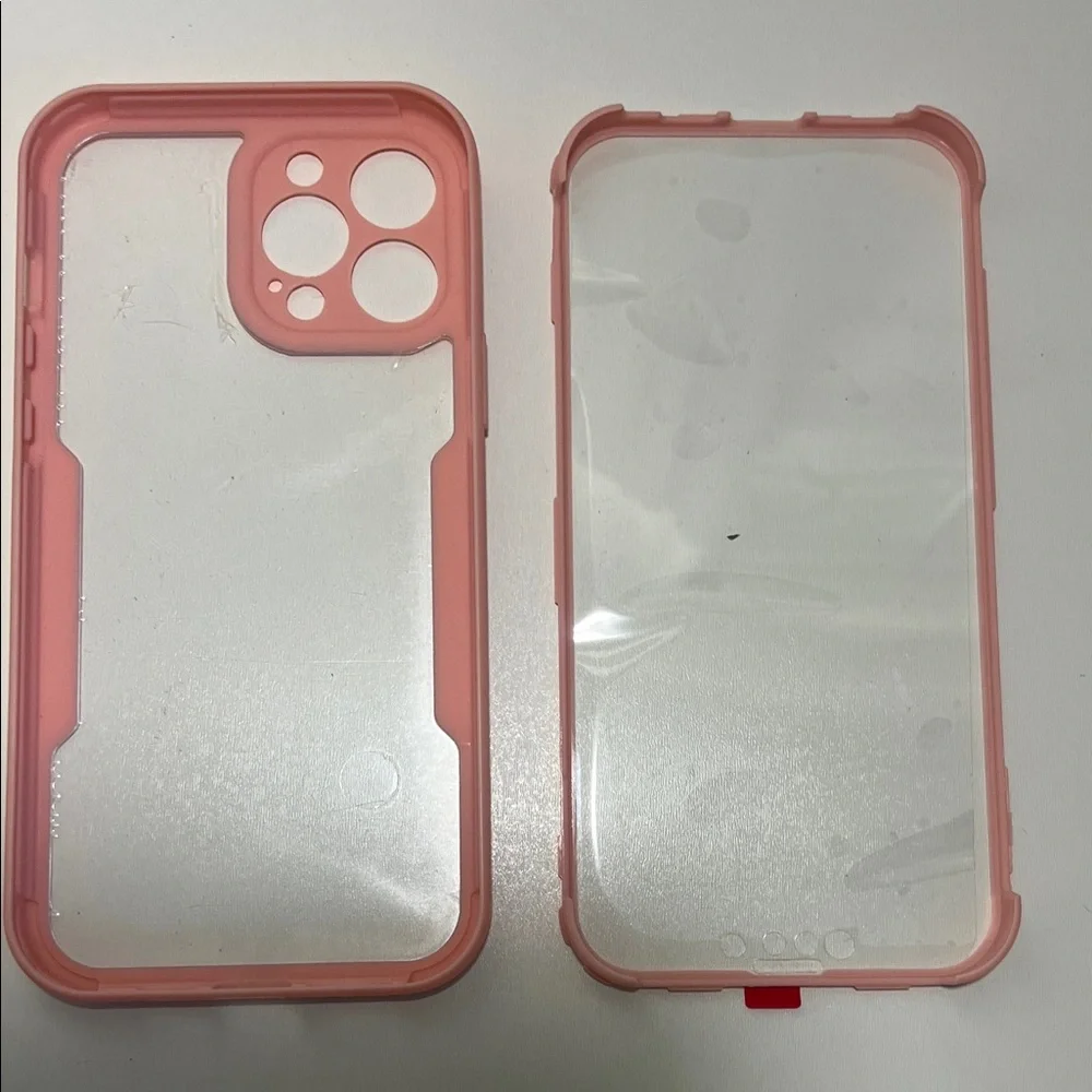 Elegant Pink Transparent Phone Case- iPhone 13 Promax